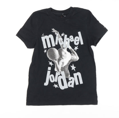 Jordan Black XS Graphic T-Shirt Crew Neck Unisex Adults