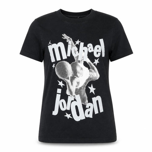 Front view of Jordan Black XS Graphic T-Shirt Crew Neck unisex adults