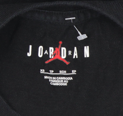 Jordan Black XS Graphic T-Shirt Crew Neck Unisex Adults