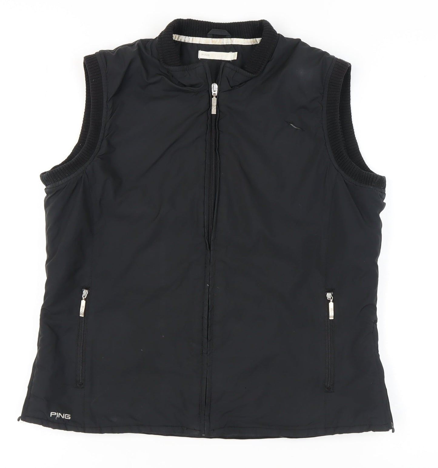 Ping Women's Black Waistcoat Size 14, Full Zip Casual Vest