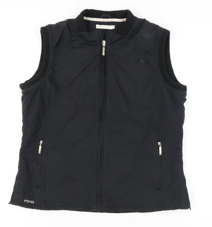 Ping Women's Black Waistcoat Size 14, Full Zip Casual Vest