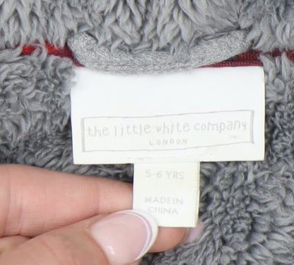 The Little White Company Boys Grey Hooded Puffer Jacket 5-6 Years