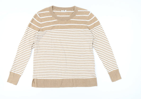 GAP Women's Beige Striped Pullover Jumper Size S