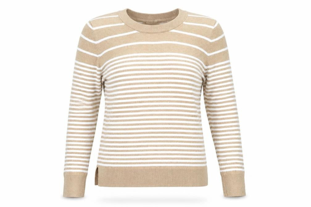 Gap Women's Beige Striped Pullover Jumper Size S