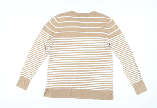 GAP Women's Beige Striped Pullover Jumper Size S