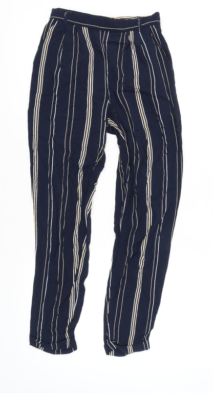 Phase Eight Women's Striped Blue Trousers UK 8