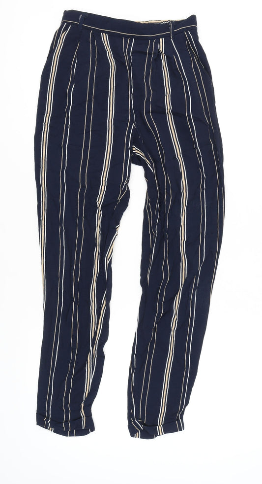 Phase Eight Women's Striped Blue Trousers UK 8