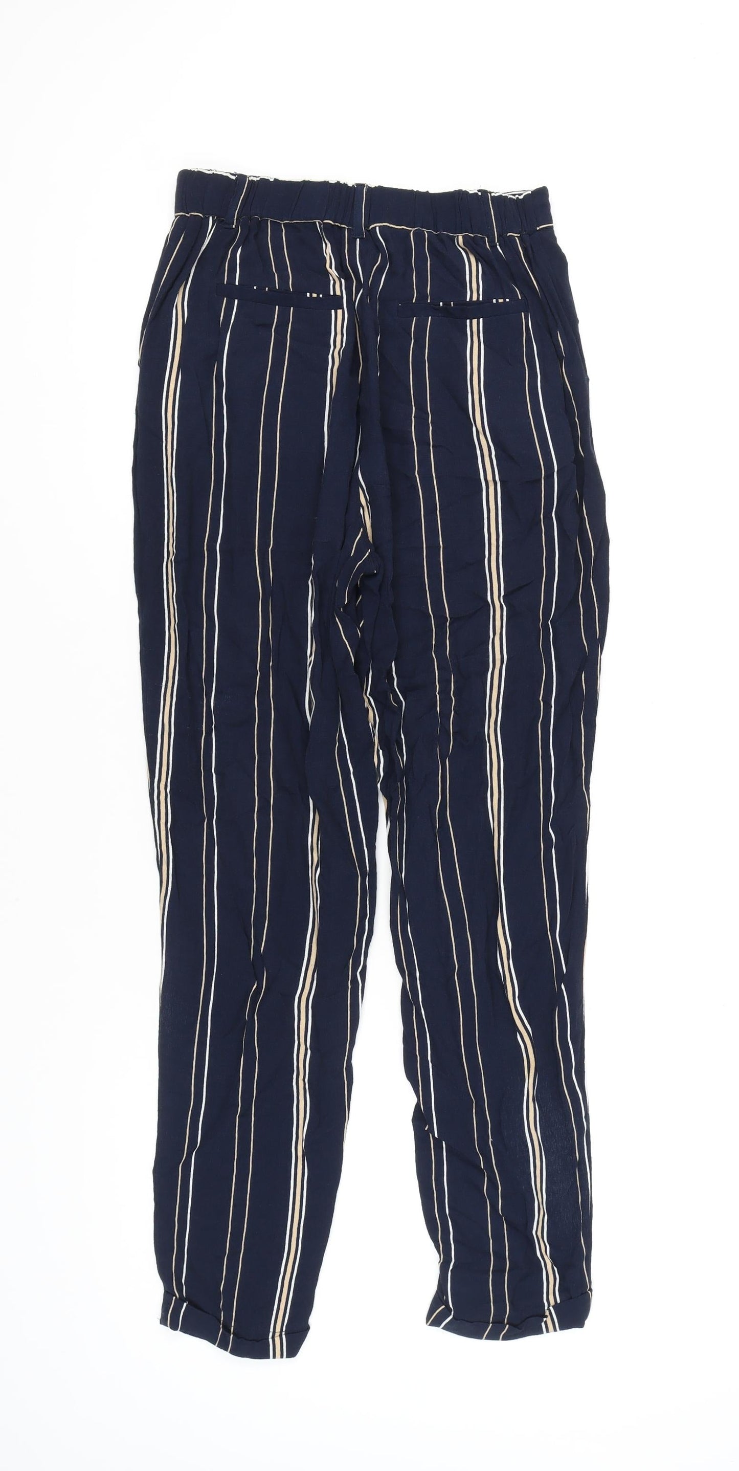 Phase Eight Women's Striped Blue Trousers UK 8