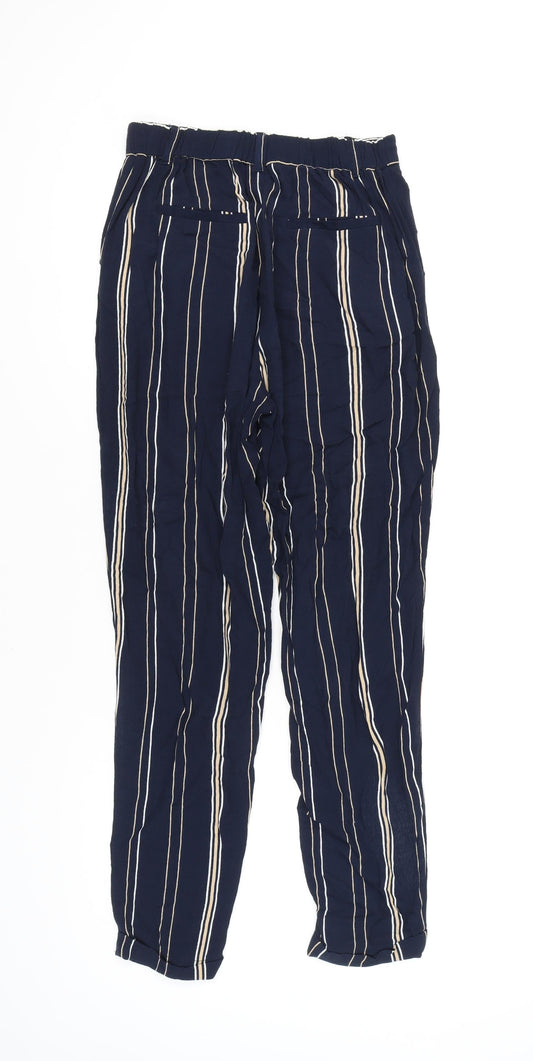 Phase Eight Women's Striped Blue Trousers UK 8