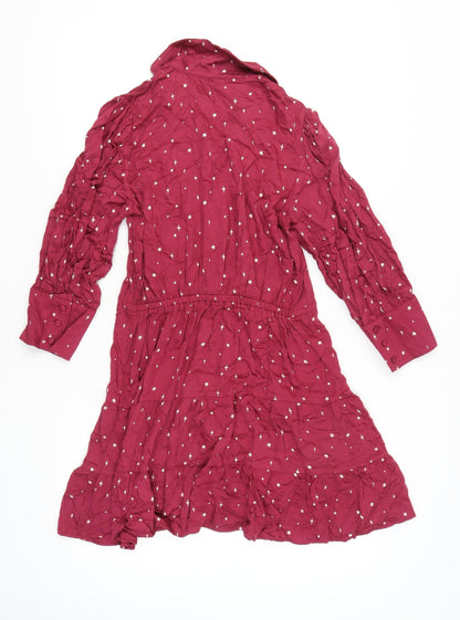 Next Women's Red Star Shirt Dress Size 14