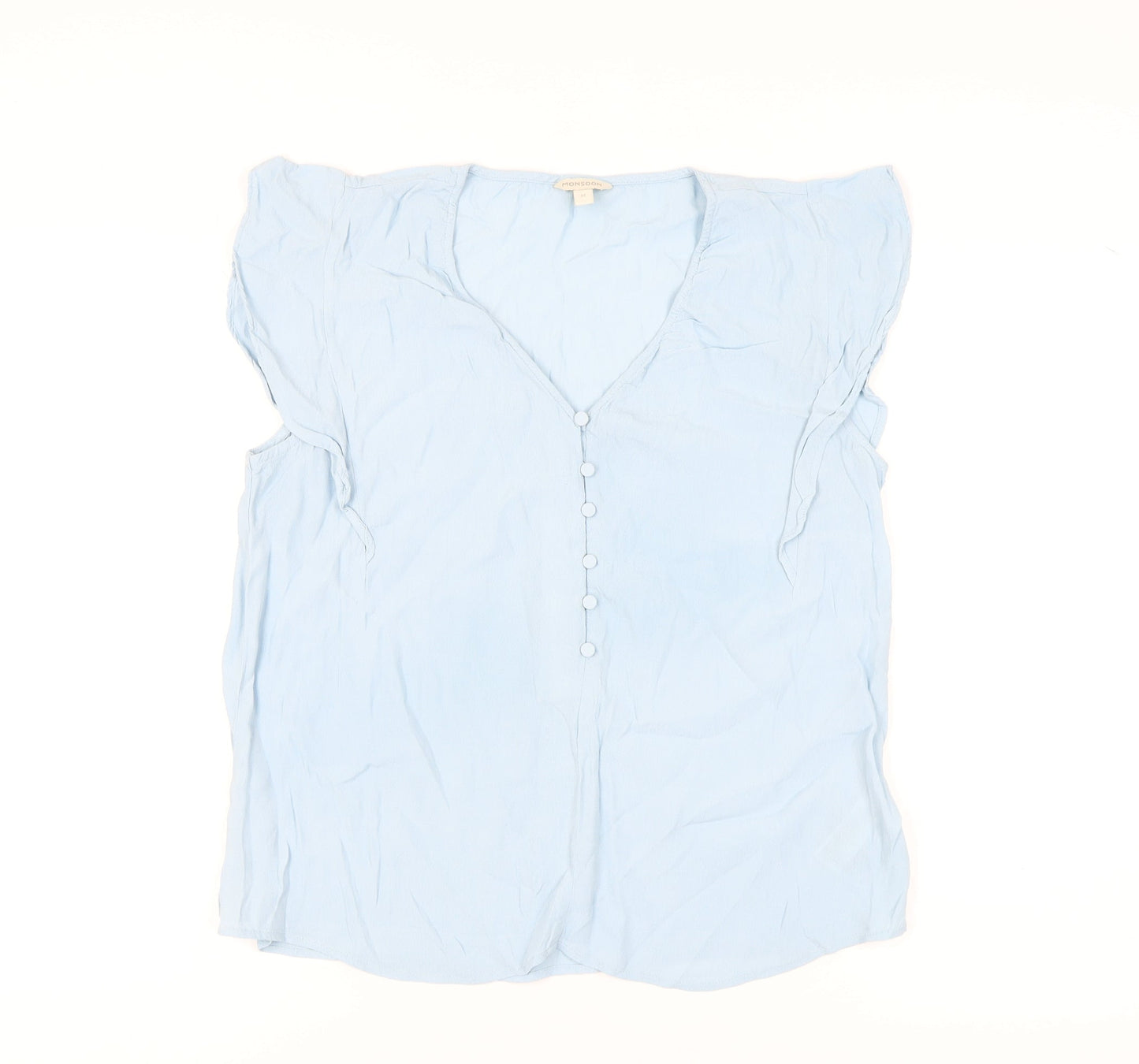 Womens UK Size M Monsoon Blue Basic Blouse