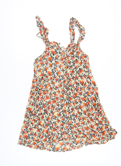 H&M Womens Floral Slip Dress, M, Multicoloured, Bohemian, Summer
