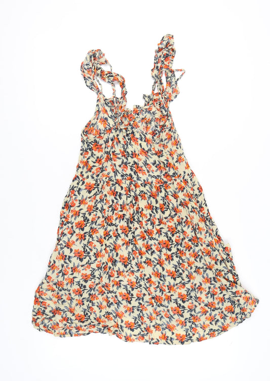 H&M Womens Floral Slip Dress, M, Multicoloured, Bohemian, Summer
