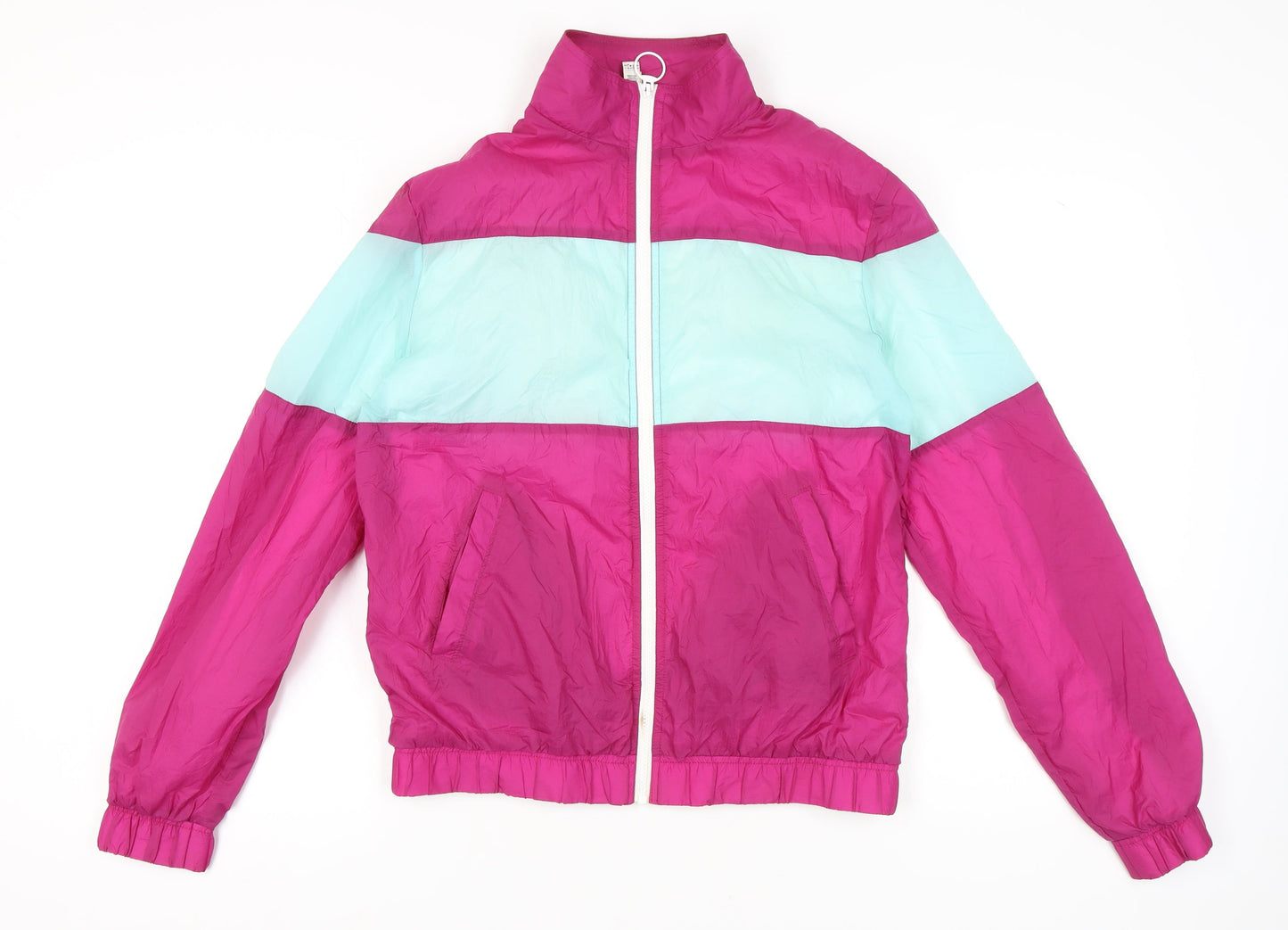 American Apparel Men's Pink Blue Windbreaker Jacket M