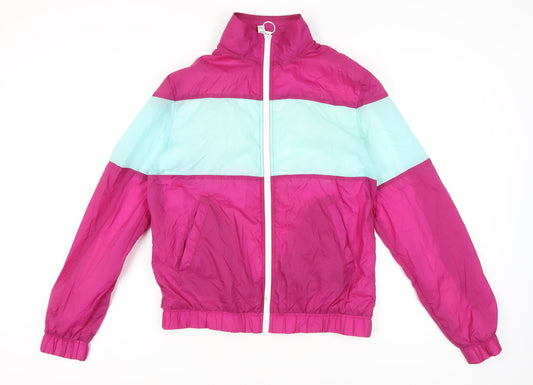 American Apparel Men's Pink Blue Windbreaker Jacket M