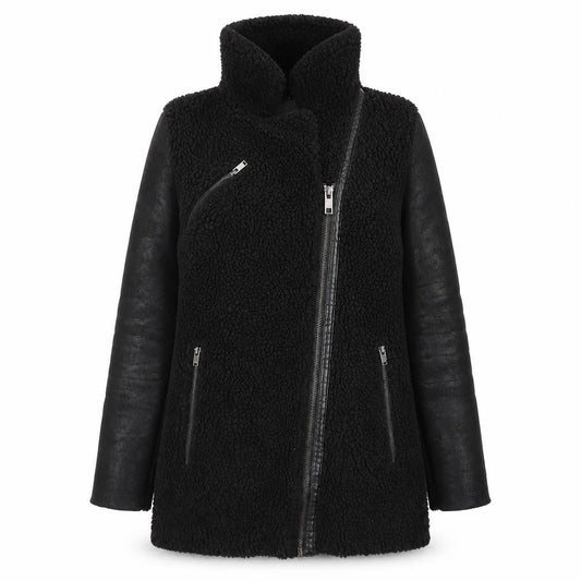 Womens UK Size XS Only Black Biker Coat