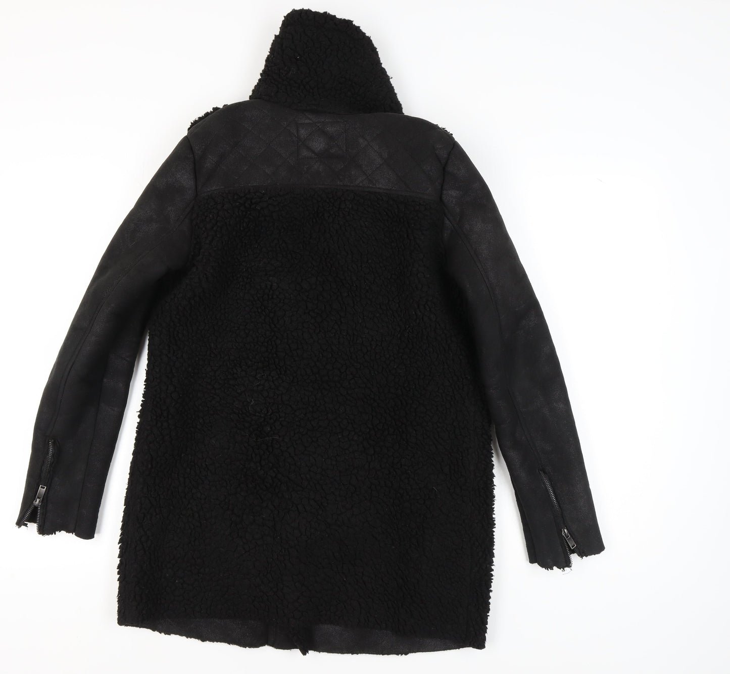 Womens UK Size XS Only Black Biker Coat