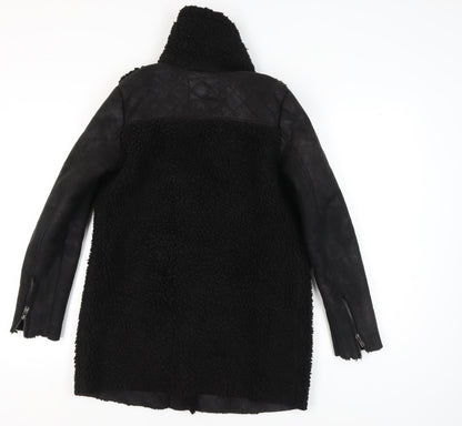 Womens UK Size XS Only Black Biker Coat