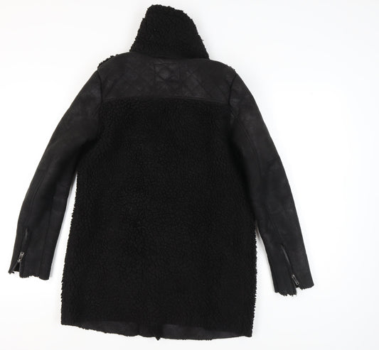 Womens UK Size XS Only Black Biker Coat