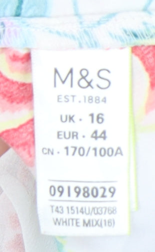 Womens UK Size 16 Marks and Spencer Multicoloured Basic Blouse