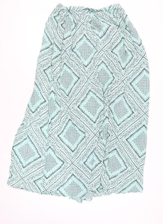 ASOS DESIGN Women's Blue Geometric Midi Skirt