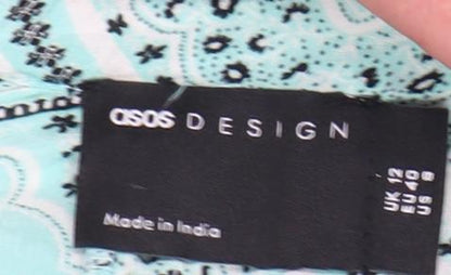 ASOS DESIGN Women's Blue Geometric Midi Skirt