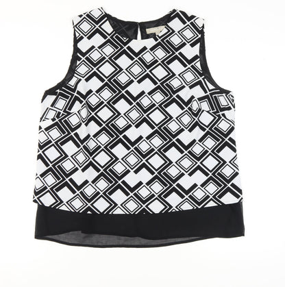 Anthology Women's Black Geometric Blouse Sleeveless UK 18