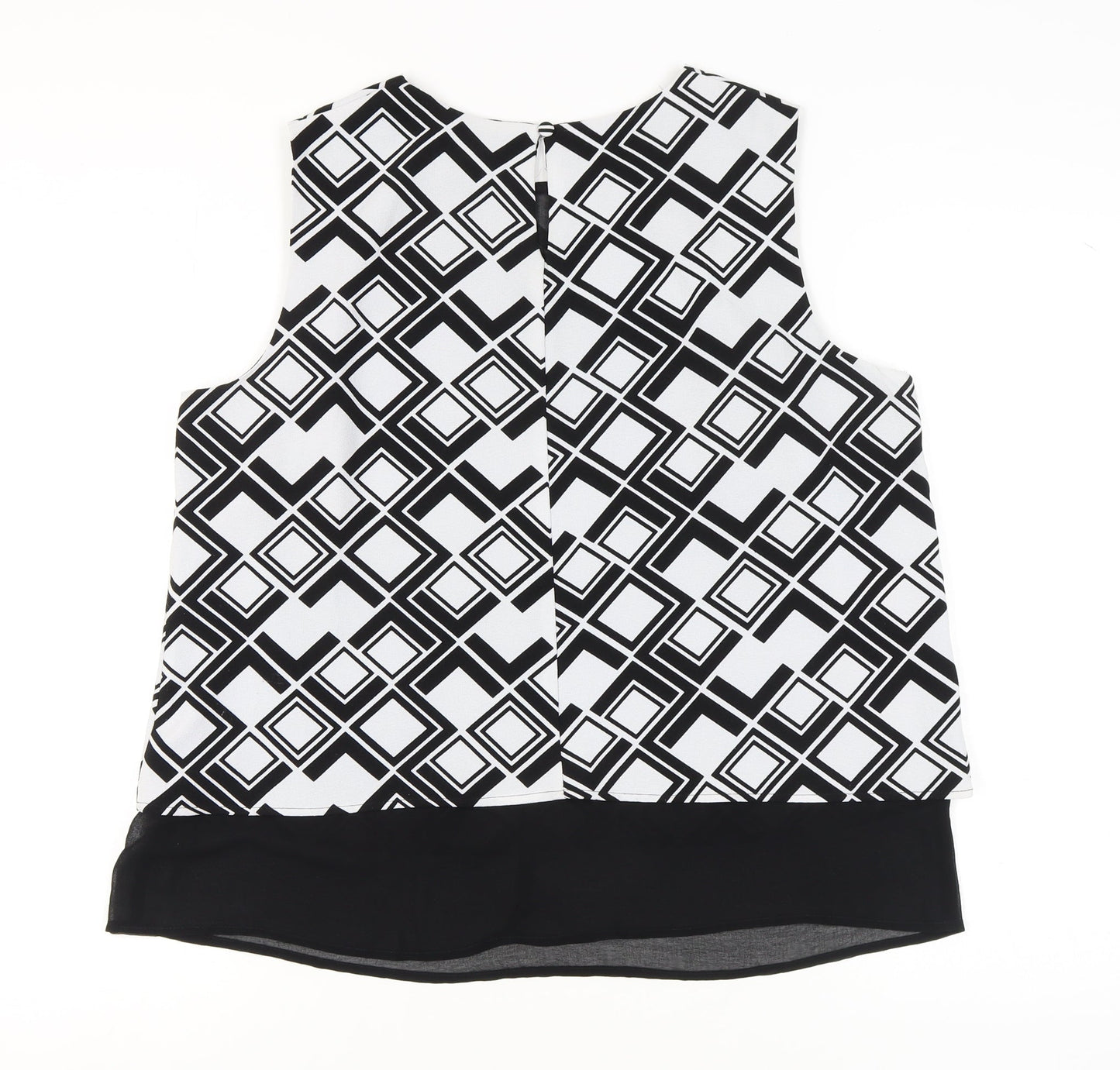 Anthology Women's Black Geometric Blouse Sleeveless UK 18