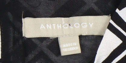 Anthology Women's Black Geometric Blouse Sleeveless UK 18