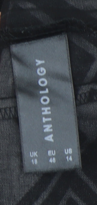 Anthology Women's Black Geometric Blouse Sleeveless UK 18