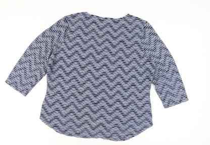Womens UK Size 16 Marks and Spencer Blue Basic T-Shirt