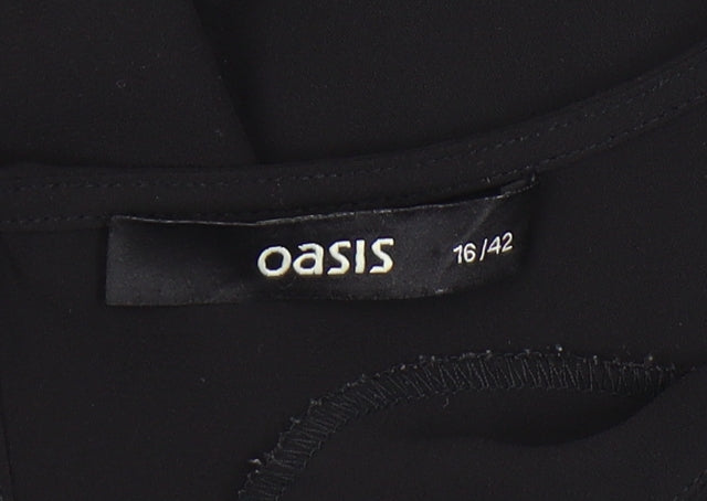 Womens UK Size 16 Oasis Black Basic Blouse