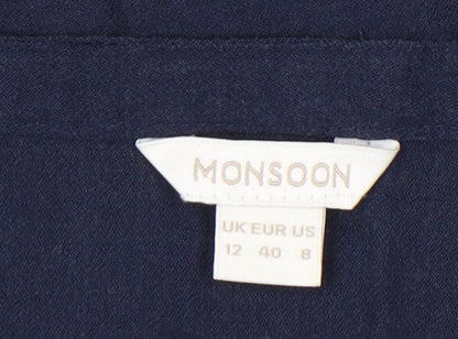 Womens UK Size 12 Monsoon Blue Basic Tank
