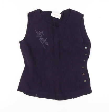 Womens UK Size 8 Country Casuals Purple Basic Blouse