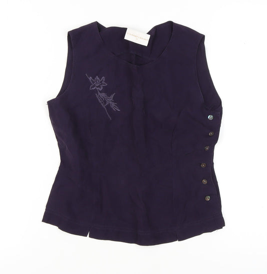 Womens UK Size 8 Country Casuals Purple Basic Blouse