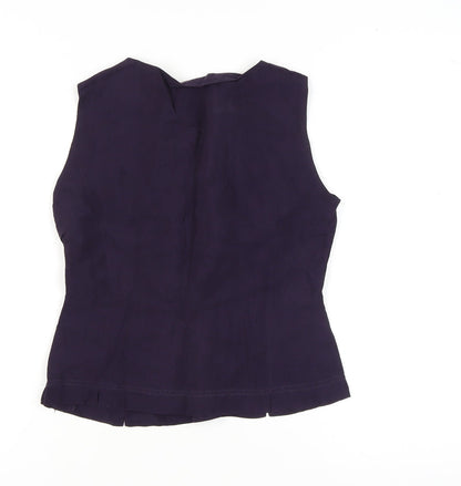 Womens UK Size 8 Country Casuals Purple Basic Blouse