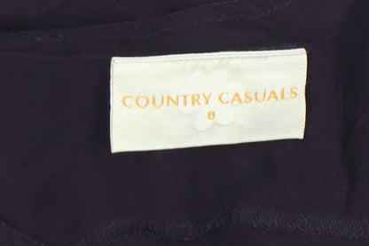 Womens UK Size 8 Country Casuals Purple Basic Blouse