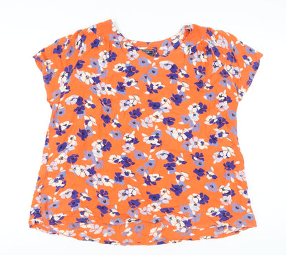 Maine New England Women's Orange Floral Blouse Size 20