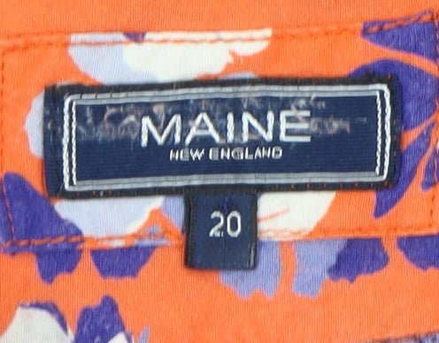 Maine New England Women's Orange Floral Blouse Size 20