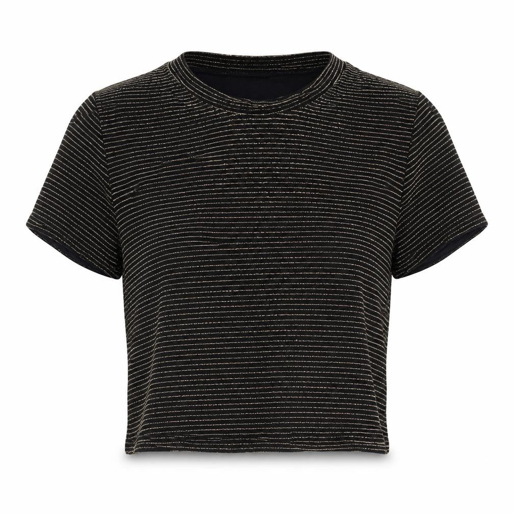 Womens UK Size L Light Before Dark Black Cropped T-Shirt