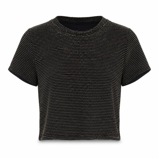 Womens UK Size L Light Before Dark Black Cropped T-Shirt