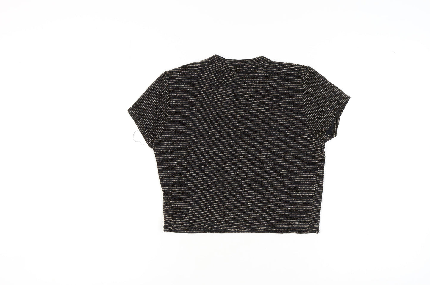 Womens UK Size L Light Before Dark Black Cropped T-Shirt