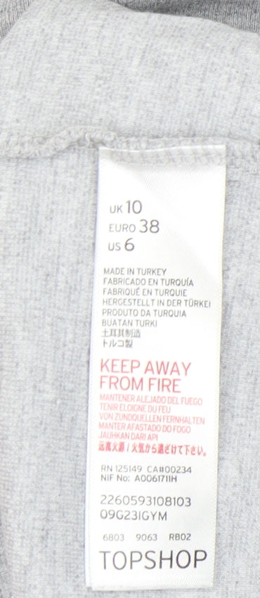 Topshop Women's Grey Sweatshirt, Size 10, Crew Neck