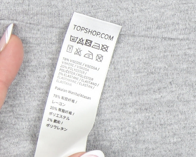 Topshop Women's Grey Sweatshirt, Size 10, Crew Neck