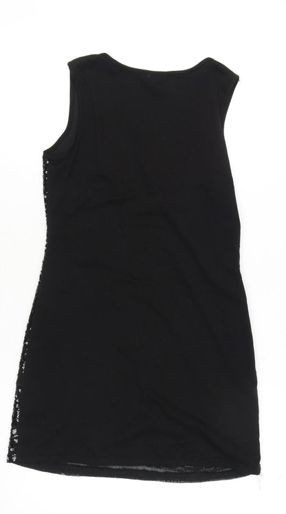 Purple Women's Black Sequin Bodycon Dress M