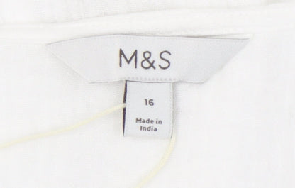 Womens UK Size 16 Marks and Spencer White Basic Blouse