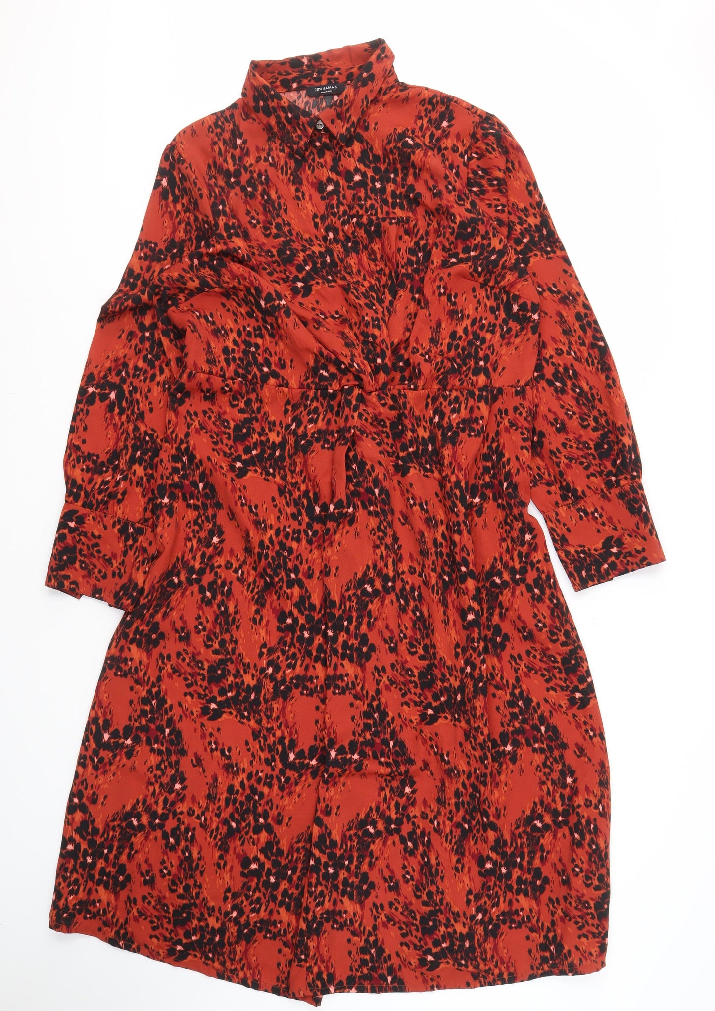 JD WILLIAMS Red Animal Print Women's Dress Size 18