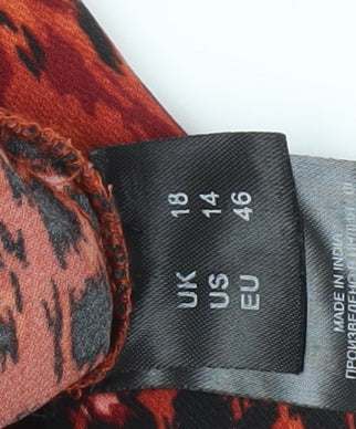 JD WILLIAMS Red Animal Print Women's Dress Size 18