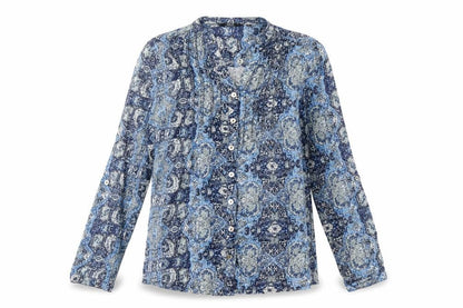 Womens UK Size 10 Isle Essentials Blue Basic Blouse