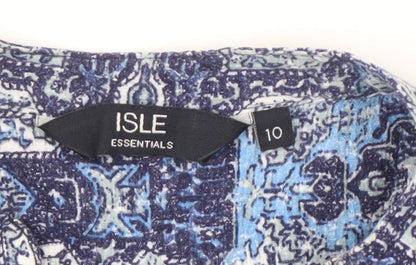 Womens UK Size 10 Isle Essentials Blue Basic Blouse